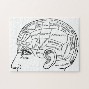 Psychology vintage phrenology psychiatry brain  jigsaw puzzle