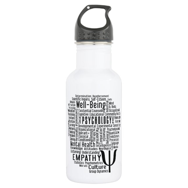 PSYCHOLOGY Word Cloud 532 Ml Water Bottle (Front)