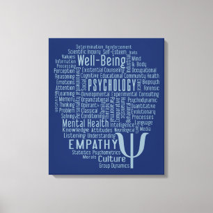 PSYCHOLOGY Word Cloud custom colour canvas print