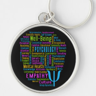 PSYCHOLOGY Word Cloud custom colour key chain