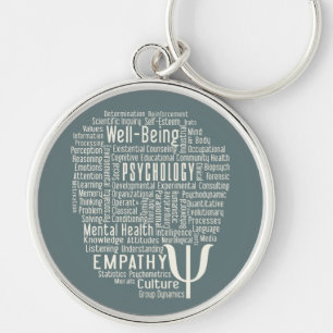 PSYCHOLOGY Word Cloud custom colour key chain