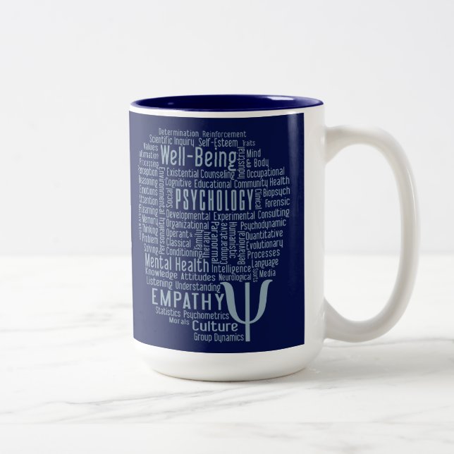 PSYCHOLOGY Word Cloud custom colour mugs (Right)