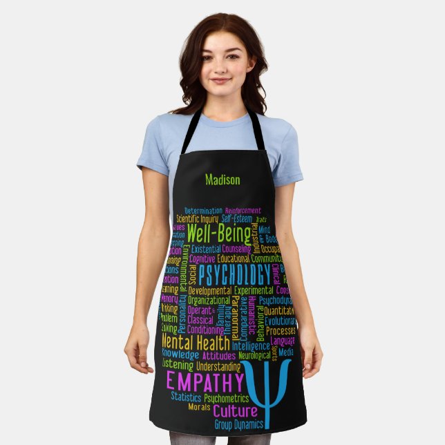 PSYCHOLOGY Word Cloud custom name Apron (Worn)