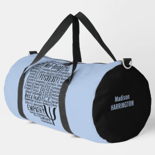 PSYCHOLOGY Word Cloud custom name & colour Duffle Bag