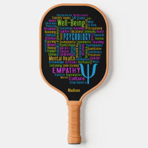 PSYCHOLOGY Word Cloud custom name Pickleball Paddle