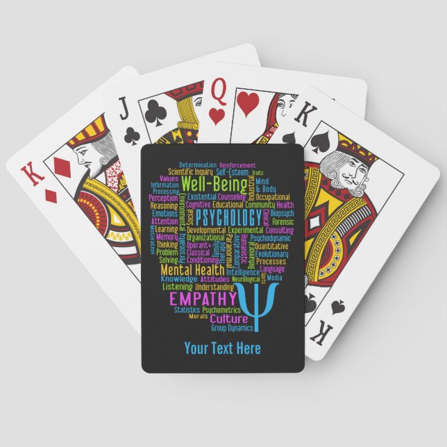 PSYCHOLOGY Word Cloud custom playing cards (Back)