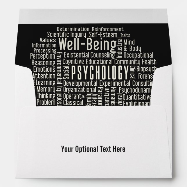 PSYCHOLOGY Word Cloud custom text Envelope (Back (Bottom))