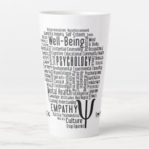 PSYCHOLOGY Word Cloud custom text Latte Mug