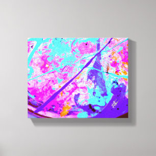 Psychopathy Pink Cyan Abstract Splatter Canvas Print