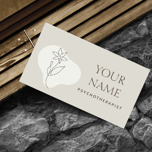 Psychotherapist Family Counsellor Drawn Flower Boh Business Card