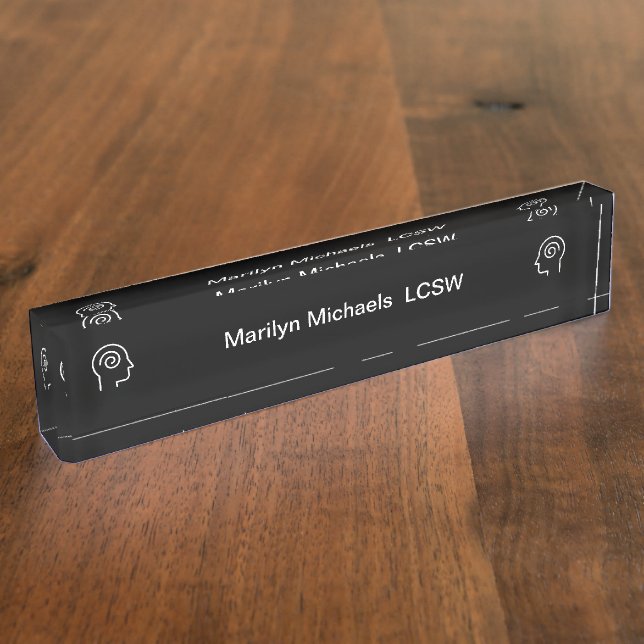 Psychotherapist Professional Office Nameplate (Side)