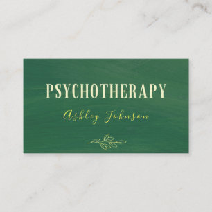 Psychotherapist Psychologist Hand Drawn Greenery Business Card