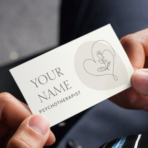 Psychotherapist Therapy Counsellor Drawn Heart Boh Business Card