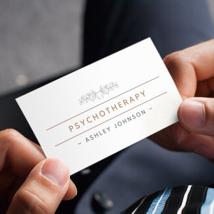 Psychotherapy Drawn Greenery Nature Botanical Boho Business Card