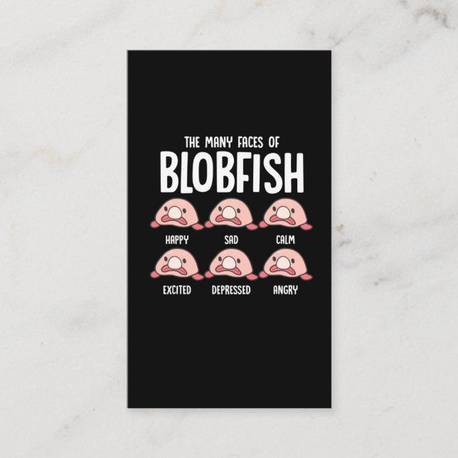 Psychrolutes Ugly Fish Face Blobfish Sea creature Business Card (Front)