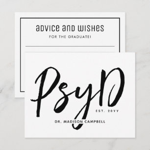 PsyD Graduation Party Advice and Wishes Card