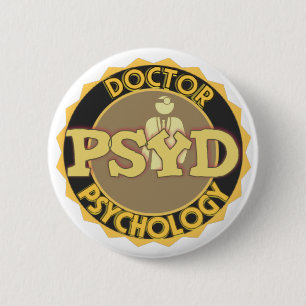 PsyD LOGO - DOCTOR OF PSYCHOLOGY 6 Cm Round Badge