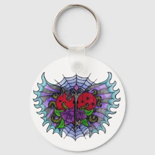 Psyko-Daizie Lock & Key Winged Heart Keyring