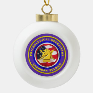 PSYOPS Psychological Operations Ceramic Ball Christmas Ornament