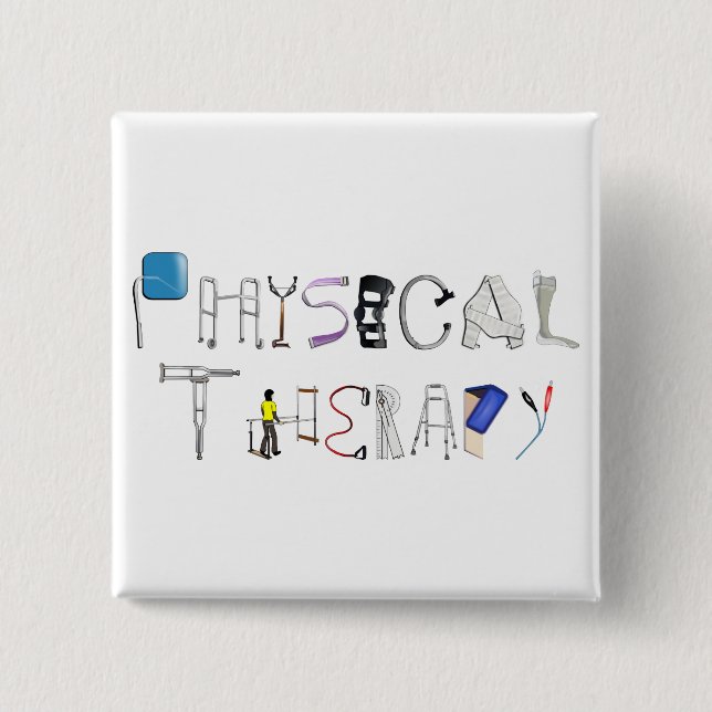 PT at Work 15 Cm Square Badge (Front)