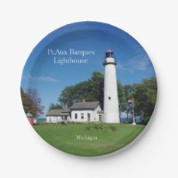 Pt Aux Barques Lighthouse paper plate