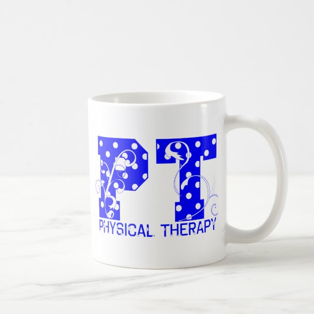 pt blue white polka dots coffee mug (Right)