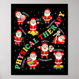 Pt Christmas Physical Therapy Santa Therast Xmas P Poster