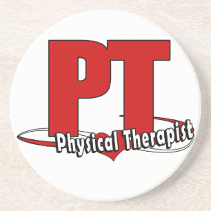 PT LOGO BIG RED Physical Therapist Coaster