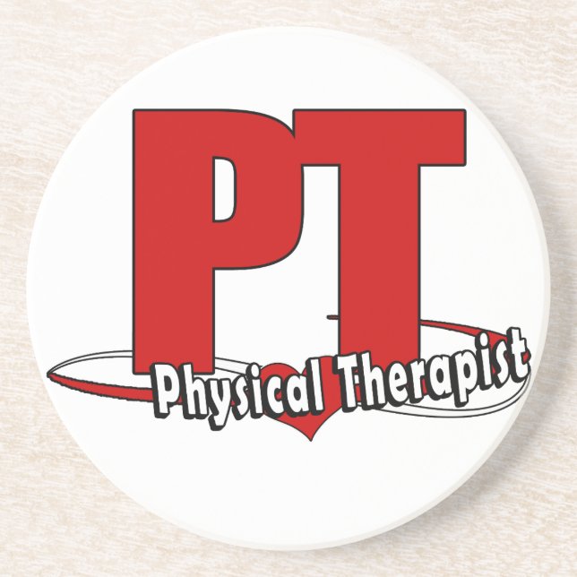 PT LOGO BIG RED    Physical Therapist Coaster (Front)