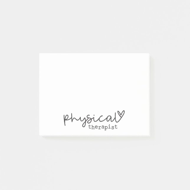 PT Physical Therapist Cute Hand Lettered Post-it Notes (Front)