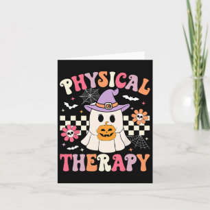 Pt Physical Therapy Halloween Retro Ghost Pt Hallo Card