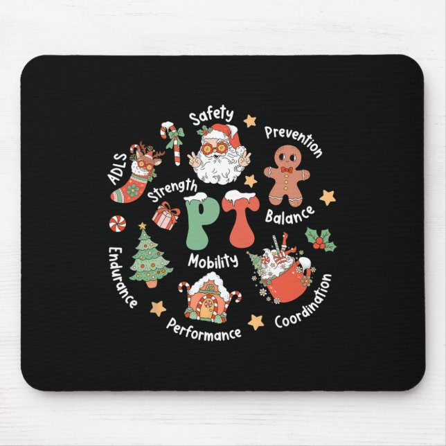 Pt Physical Therapy Santa Squad Christmas Physical Mouse Pad (Front)