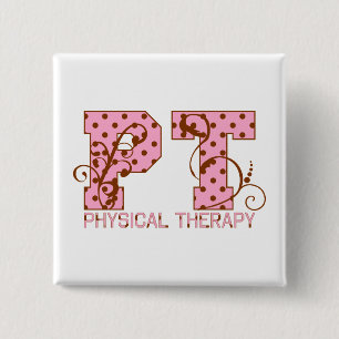 pt pink and brown polka dots 15 cm square badge
