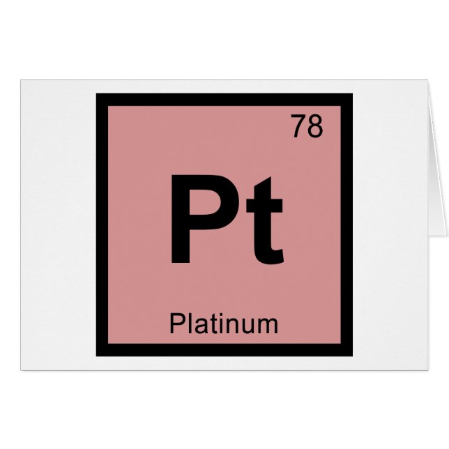 Pt - Platinum Chemistry Periodic Table Symbol (Front Horizontal)