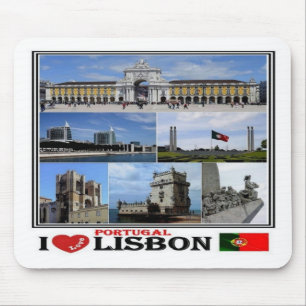 PT Portugal - Lisbon - I Love Mosaic - Mouse Pad