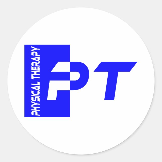 pt royal blue classic round sticker (Front)