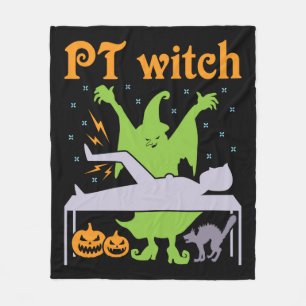 PT Witch Physical Therapist Halloween Fleece Blanket