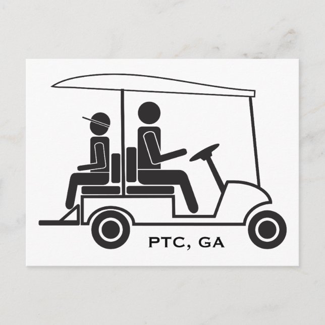 PTC GA Golf Cart Family Postcard (Front)