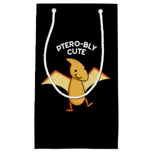 Pterobly Cute Funny Pterodactyl Pun Dark BG Small Gift Bag