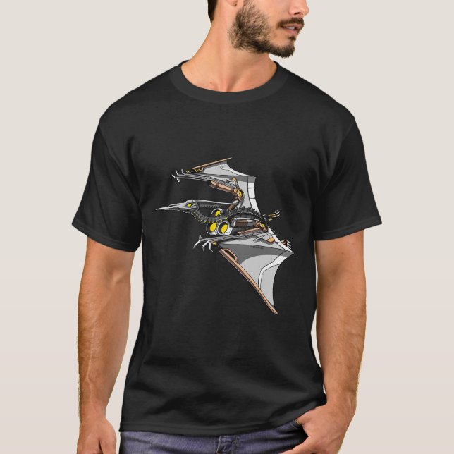 Pterodactyl Bird Robot Machine Dinosaur Monster T-Shirt (Front)