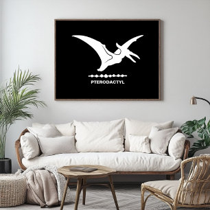 Pterodactyl Dinosaur Silhouette Poster