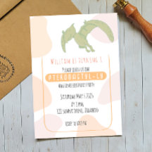 Pterodactyl Kids First Birthday Party Invitation