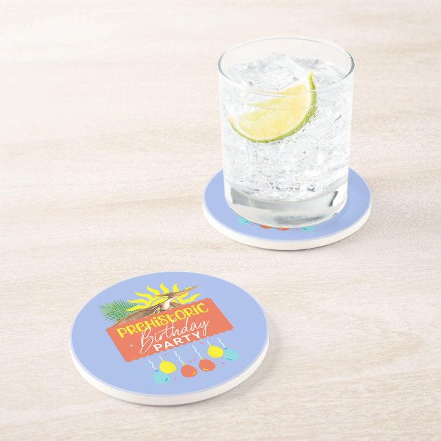 Pterodactyl Prehistoric Birthday Party Coaster (Side)