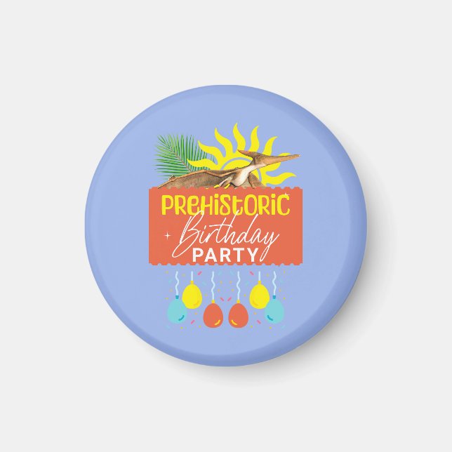 Pterodactyl Prehistoric Birthday Party Magnet (Front)