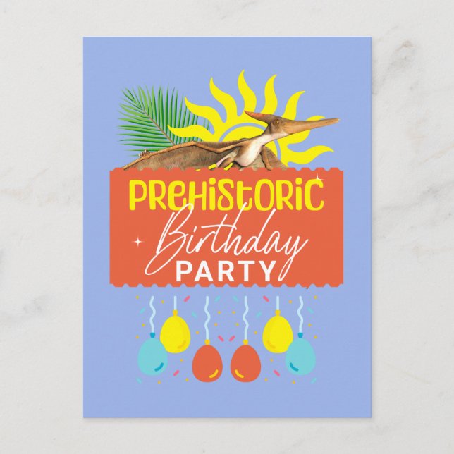 Pterodactyl Prehistoric Birthday Party Postcard (Front)