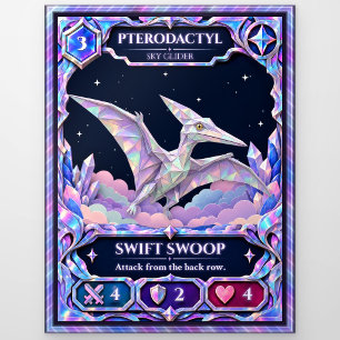 Pterodactyl, Rainbow Foil Art Postcard