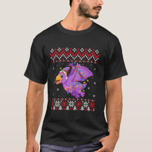 Pterodactyl Santa Hat Men Women Kids Ugly Christma T-Shirt