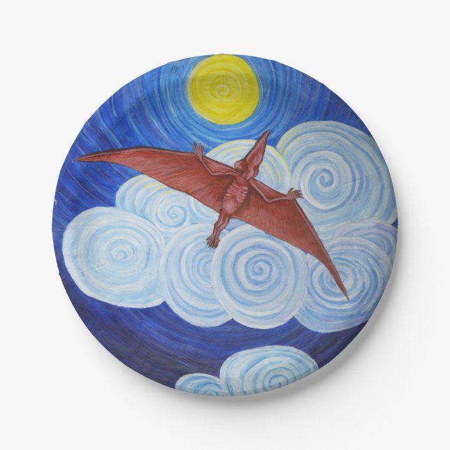 Pterodactyl Takes Flight paper plates (Front)