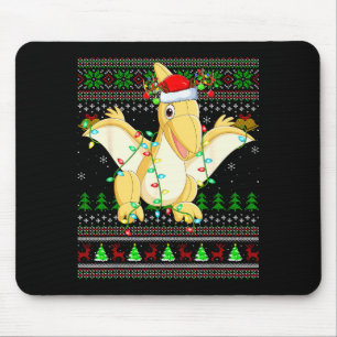 Pterodactyls Dinosaur Bird Ugly Christmas Sweaters Mouse Pad