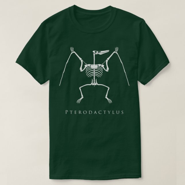 Pterodactylus Skeleton Flying Dinosaur Bones Fan D T-Shirt (Design Front)